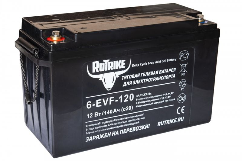 Тяговый гелевый аккумулятор RuTrike 6-EVF-120 (12V120A/H C3) Тяговый гелевый аккумулятор RuTrike 6-EVF-120 (12V120A/H C3)